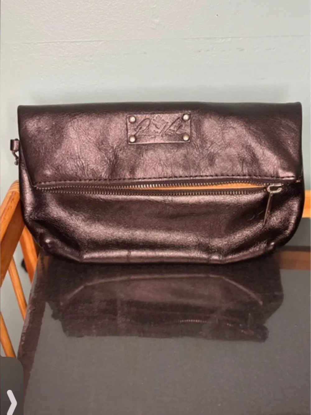 Patricia Nash Valerie Fold-Over Leather Wristlet Clutch.